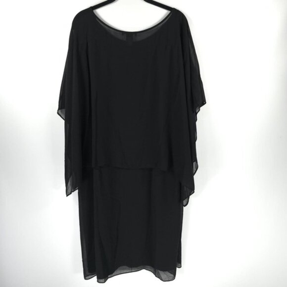 NWT‎ CHELSEA & THEODORE Black Shift Lined Dress Attached Shall 2743086W Size 3X - Picture 1 of 10